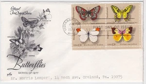 TurtlesTradingPost- Butterflies 1977  #1712-15  FDC- Artcraft Cachet - Picture 1 of 1