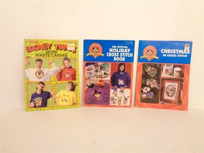 Leisure Arts Looney Tunes Waste Canvas Cross Stitch 3 Pattern Booklet Lot - Image 1 of 4