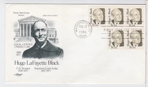 TurtlesTradingPost- Hugo Lafayette Black 1986 #2172- FDC Artmaster Cachet - Picture 1 of 2