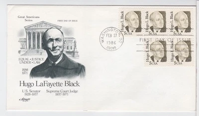 TurtlesTradingPost- Hugo Lafayette Black 1986 #2172- FDC Artmaster Cachet - Image 1 of 2