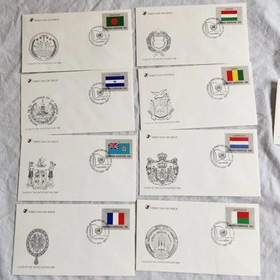 First Day Of Issue Stamps Flags Of The United Nations 1980s Set 64  Envelopes  - Image 1 of 4