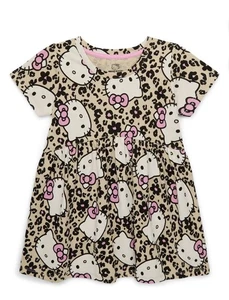 NWT New Hello Kitty Toddler Girls Allover Print Dress w/ Short Sleeves Size 2T - Picture 1 of 3