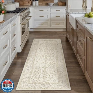 PureCozy 2x6 Braun Läufer Teppich Flur Rutschfest Küche Vintage Used Lon - Bild 1 von 5