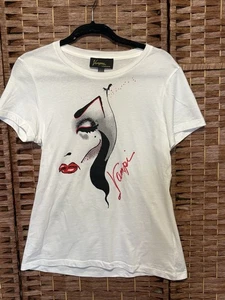 LA FEMME EN NOIR Vampira T Shirt White Goth Size Medium - Picture 1 of 6