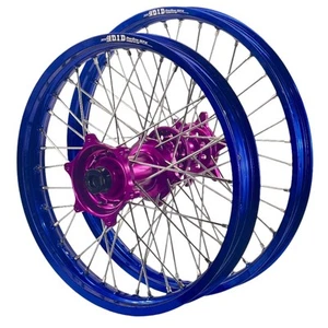 Husqvarna FE 250 2024-2025 Envy / DID Wheelset Pair 21/18 Blue Rims Purple Hubs - Picture 1 of 5