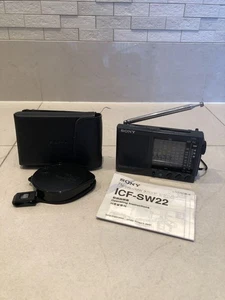 Tested Sony ICF-SW22 SW/FM/AM Portable Radio Black Audio Sound Manual Soft case - Picture 1 of 20