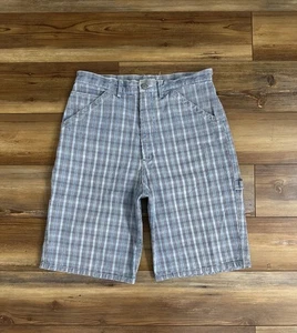 VTG 90s Georges Marciano YES Jeans Shorts Jorts Men Gingham Pattern Denim 30x10 - Picture 1 of 17