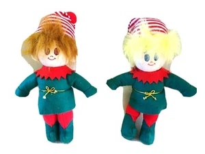 Muñecas de sueño Dakin 1994 12" fieltro elfos de navidad - figuras - Paul y EB - excelentes - Imagen 1 de 9