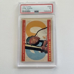 Topps Hank Aaron All Star 1960 #566 PSA 3 en muy buen estado - Imagen 1 de 2