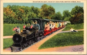 Postcard Miniature Railway House of David Park Benton Harbor Michigan c1940s - Picture 1 of 2