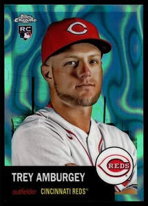 2022 Topps Chrome Platinum Anniversary TREY AMBURGEY AQUA LAVA REFRACTOR 129/299 - Picture 1 of 2