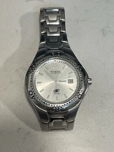 Fossil blue mens watch 100 meters Am3572 Silver Scuba Style - Picture 1 of 8