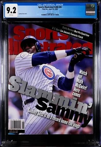 1998 Newsstand Sports Illustrated Baseball Sammy Sosa 1st Cover RC CGC 9.2 - Picture 1 of 2