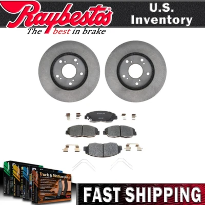 Kit dianteiro rotores de freio pastilhas de freio de cerâmica e ferragens para 2012-2014 Honda Civic - Imagem 1 de 4