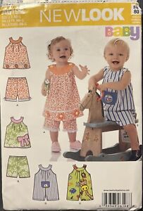 Simplicity New Look Sewing Pattern A6198 Baby Tops Shorts Romper Play Suit