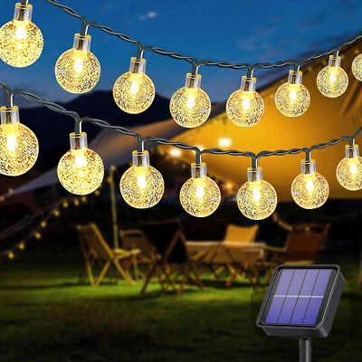 Solar Lichterkette 50LED Garten Solar Kristall Kugeln Wasserdicht Außen/Innen - Bild 1 von 4
