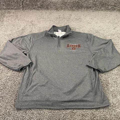 Auburn Tigers Sweater Adult Large Gray Orange Football Sweatshirt Mens Cover
