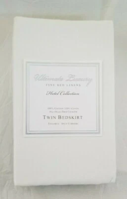 Hotel Collection Ultimate Luxury White Tailored Twin Bedskirt Bed Skirt NIP - Image 1 of 4