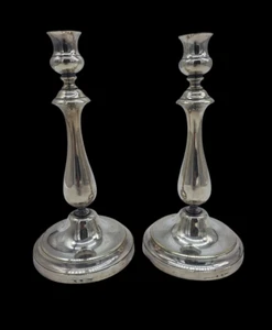 Antiguo par de candelabros Christofle enchapados en plata con sello de principios del siglo XX - Imagen 1 de 8