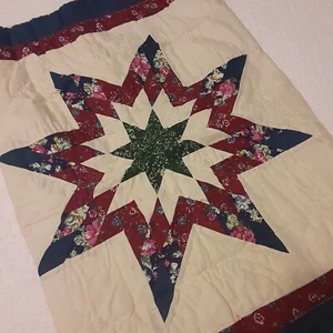 Handcrafted Patchwork Blazing Star Pillow Sham 30 x 24Americana - Picture 1 of 7