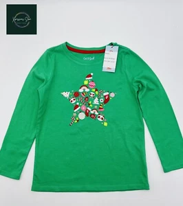 Girl's Kids Cat & Jack Green Glitter Panda Holiday Tree Shirt- Size S (6/6X) - Picture 1 of 1