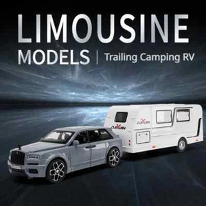 1/32 Rolls Royce Cullinan RV Camping Trailer Model Car Alloy Diecast Vehicle - Picture 1 of 26