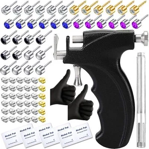 Professional Ear Piercing Gun Kit with 18 Pairs of Diamond Stud Earrings and ... - Picture 1 of 8