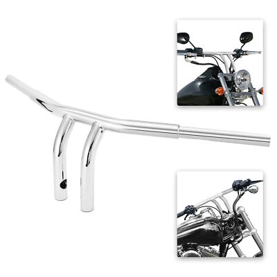 8" Rise Drag T Bar 1.25" Fat Handlebar For Harley Dyna Street Bob Softail Fatboy - Image 1 of 4
