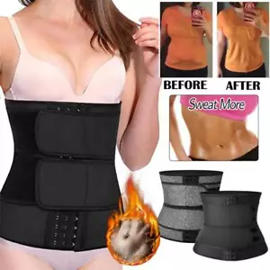 Women Waist Trainer Trimmer Belt Sauna Sweat Body Shaper Tummy Control Corset US - Picture 1 of 26