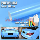 Coral Gloss Ice Blue Metallic Sticker Decal Vinyl Wrap Sheet Film DIY