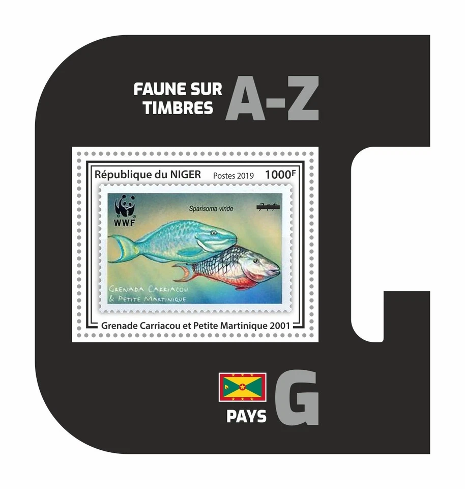 Stamps on Stamps WWF Fauna MNH Stamps 2019 Niger S/S Die Cut Shape - Image 1 of 1