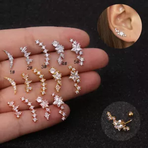 Knorpel Ohrstecker Edelstahl Ohr Piercing Schmuck Stern Ohrring → - Bild 1 von 27