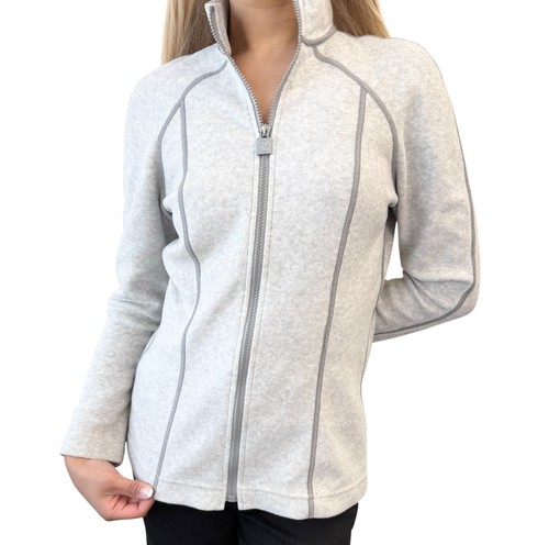 Giacca CHANEL Sport Vintage 06P CC Logo Cerniera #34 Grigio Argento Poliestere