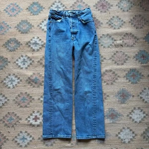 Jeans Levis donna 27 costine dritto leggero Levis Premium 501 Big E elasticizzato - Foto 1 di 6