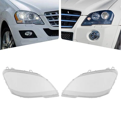 For 2009-2011 Mercedes Benz ML Class W164 Left & Right Headlamp Light Lens Cover - Image 1 of 4