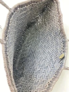Coin Tote Leather Ex+ Gray Charm Woven Bag Diffusion Dragon - Picture 1 of 6