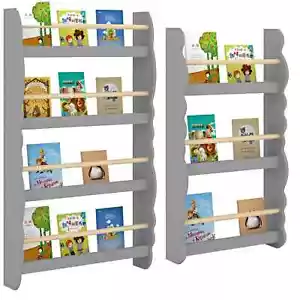 Wall Mounted Children Bookcase Kids Display Bookshelf Storage Unit Shelving Rack - Picture 1 of 13