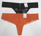 Auden Women's Variety Thong 2 Pack Panties Large 12-14