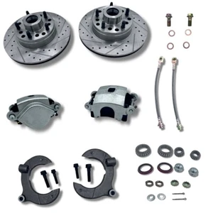 Mustang II Mustang 2 Front Disc Brake Kit 5x4.5 5x4.75 5x5 Silver Calipers - Picture 1 of 7