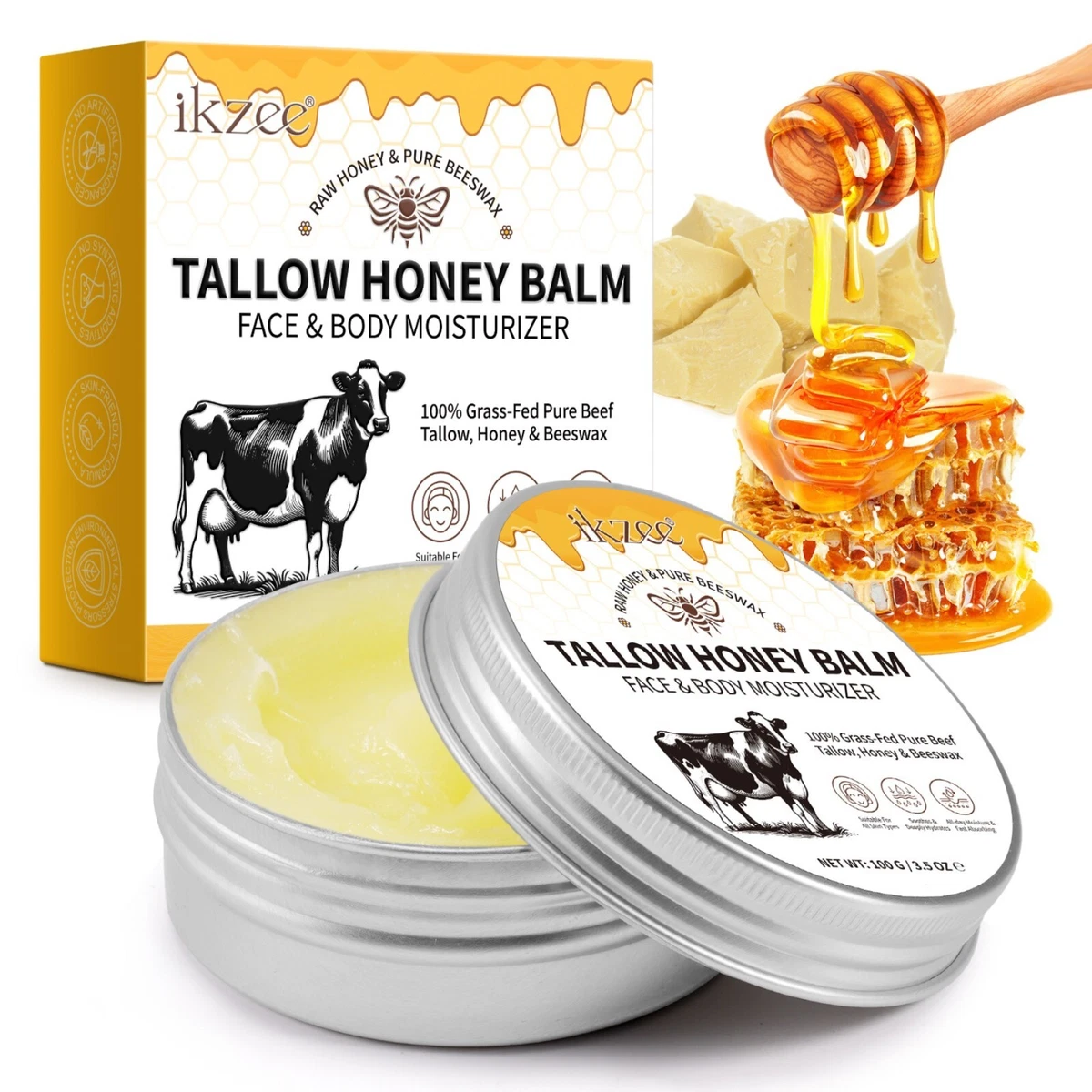 Honig-Gesichtscreme – Beruhigend & Feuchtigkeitsspendend, Mit Bienenwachs, Für Alle Hauttypen, 2x50g