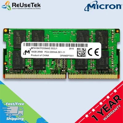 Micron 16GB | 2Rx8 PC4-3200AA | DDR4 | 260-Pin | SODIMM | Laptop Memory RAM - Image 1 of 4