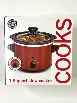 Olla de cocción lenta Cooks de 1,5 cuartos de galón de acero inoxidable cerámica JC Penny Home Foto 1 de 4