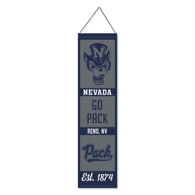 Nevada Wolfpack Evolution 8x32 Inch Vertical Wool Embroidered Hanging Banner - Image 1 of 4