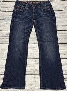 Rock Revival Gwen Boot Jeans Womens 30 Embroidered Back Flap Pockets - Picture 1 of 13