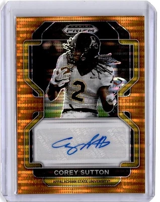 2023 Panini Prizm Draft Picks #RA-CSU Corey Sutton Autographs Orange Pulsar #/49 - Image 1 of 2