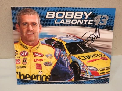 Tarjeta fotográfica autografiada NASCAR Bobby Labonte Cheerios 43 Foto 1 de 2