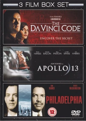 The Da Vinci Code, Apollo 13, Philadelphia - Tom Hanks - NEW Region 2 DVD - Image 1 of 2
