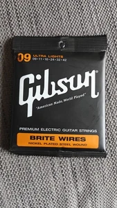 Gibson Brite Wires Ultra Light's 9's Premium Electric Guitar Strings - Foto 1 di 2