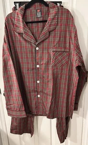 Set Pigiama Hanes Uomo Taglia XL Tessuto Misto Cotone Rosso Plaid NUOVO - Foto 1 di 17