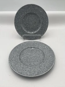 Vtg 2-Mikasa Ultrastone 6.5" Gray Bread Dessert Side Plates Made in Japan #CU726 - Picture 1 of 9
